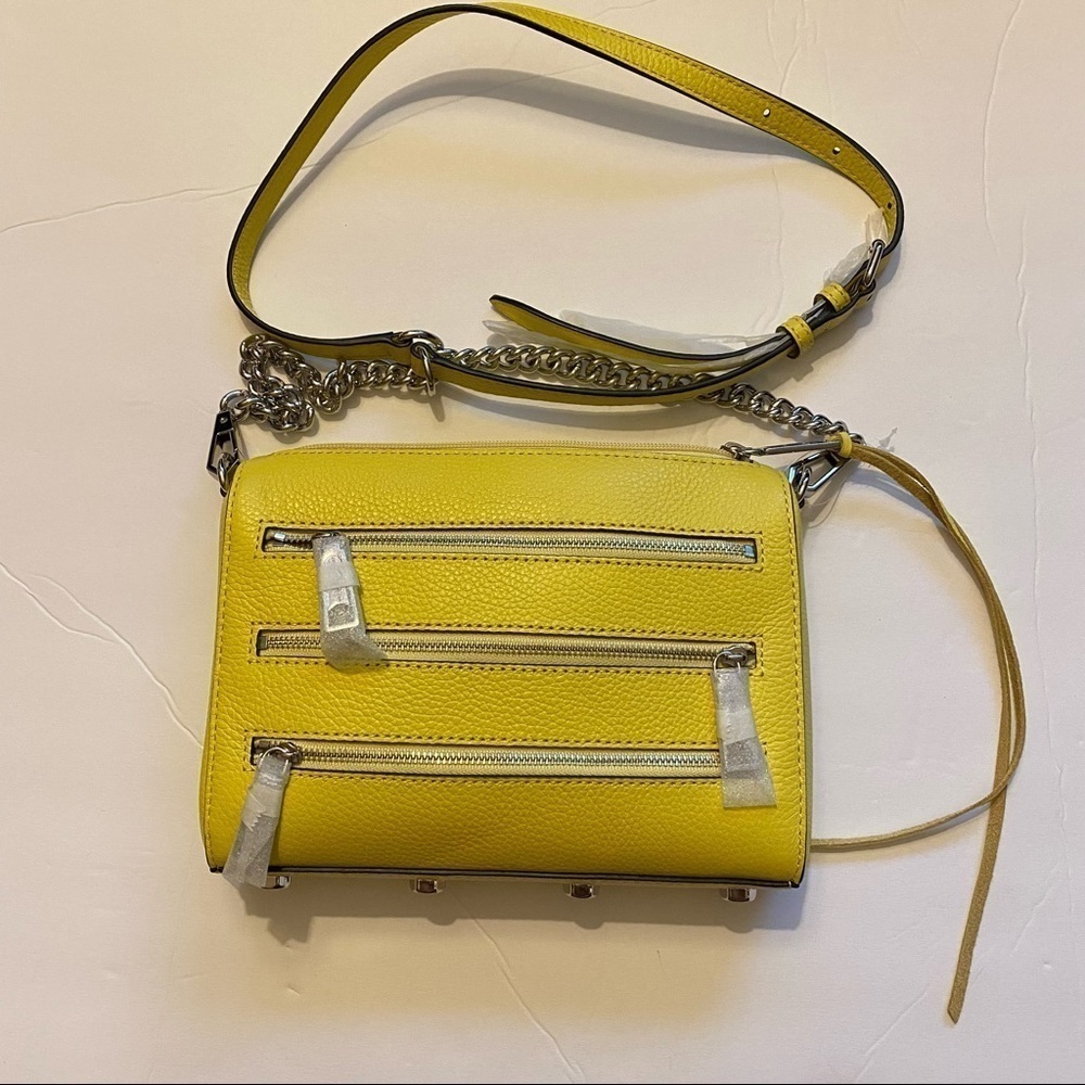 Rebecca Minkoff Mini 5 Zip Yellow Crossbody Bag - Picture 8 of 13